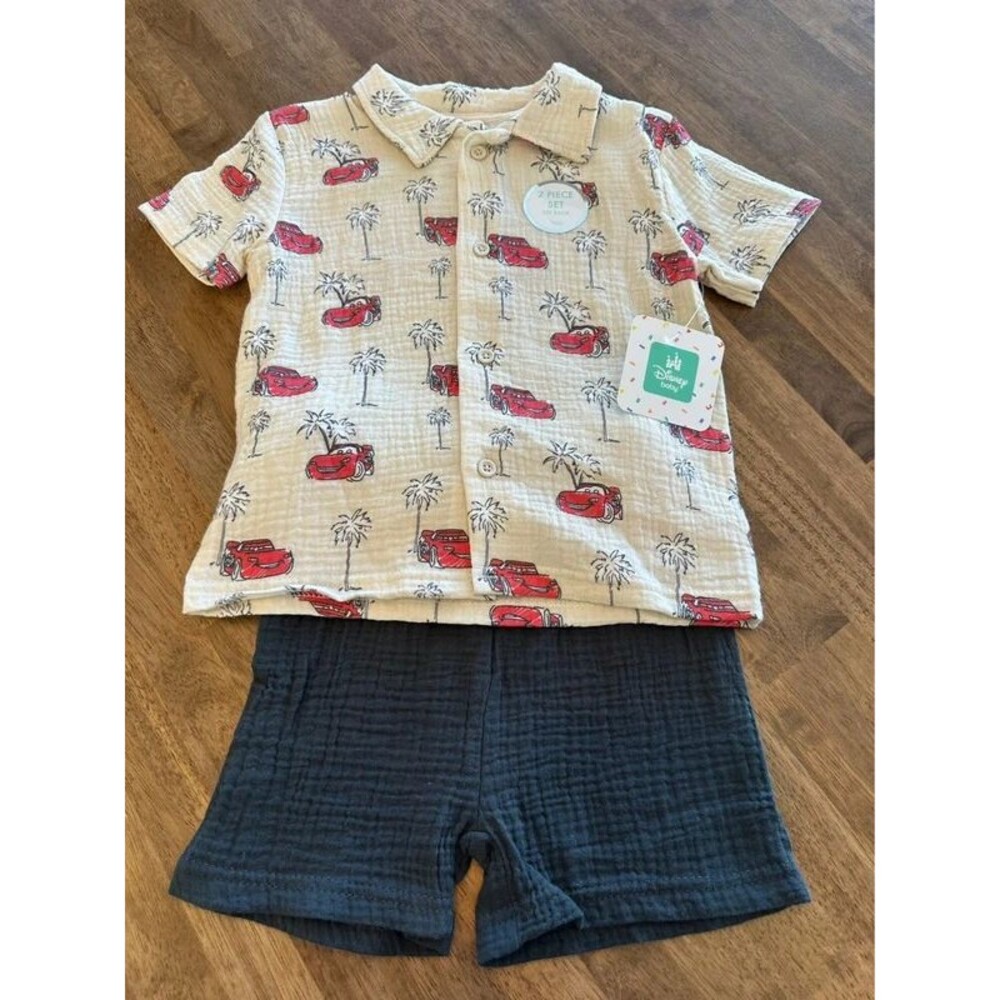 Disney Baby Cars Lightning McQueen 2 Piece Outfit Set 24M NWT